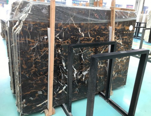 Black and Golden Flower Marble