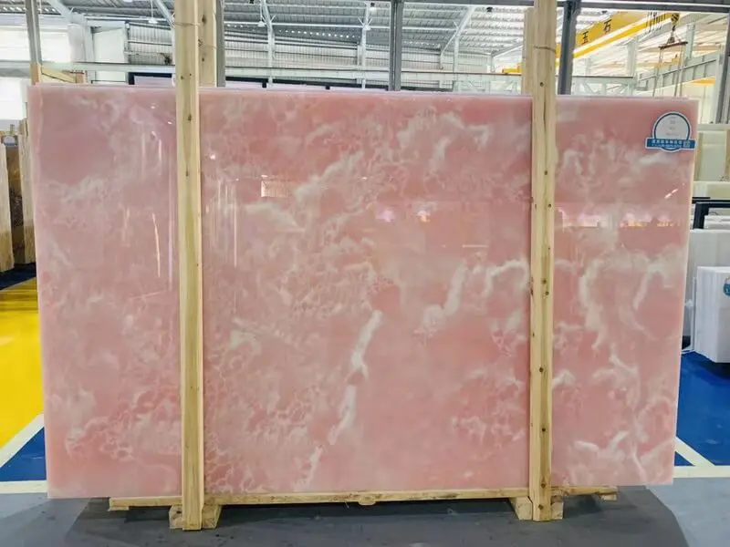 Backlit Rose Pink Onyx Countertops