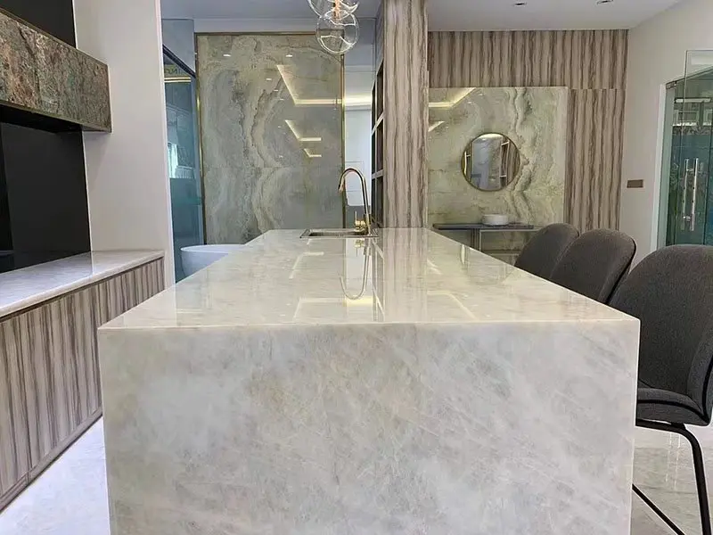 Cristallo Quartzite Kitchen Countertops