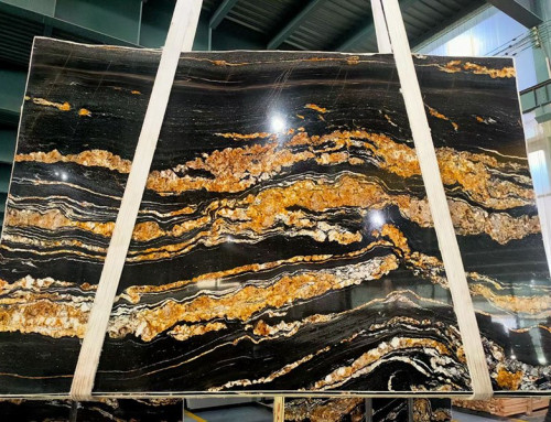 Black Granite with Gold Veins