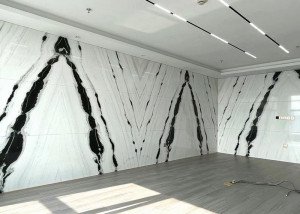 Panda White Marble Book Matched Wall Slabs