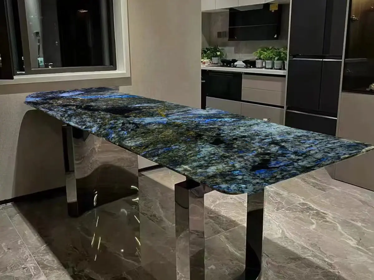 Black and Blue Granite Dining Table Tops