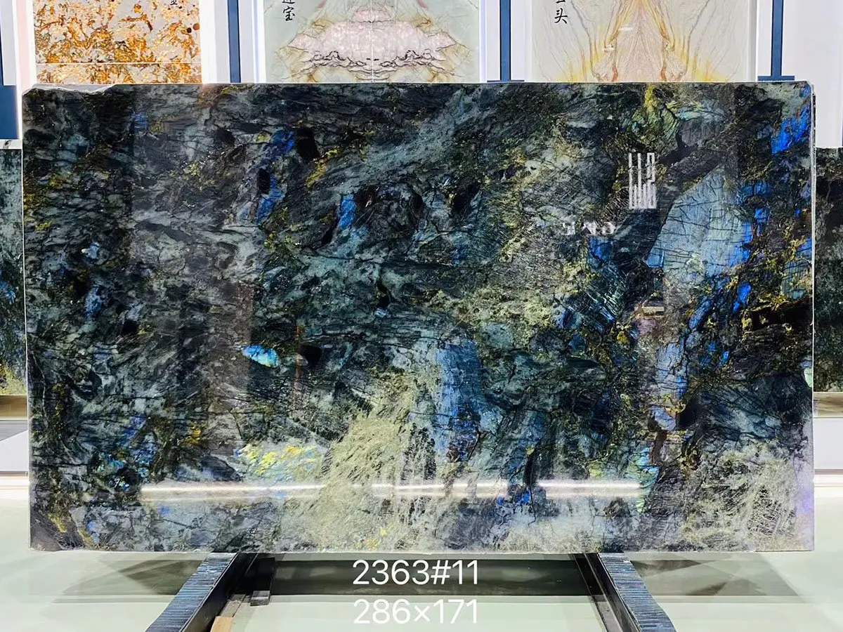 Black and Blue Granite Wall Slabs