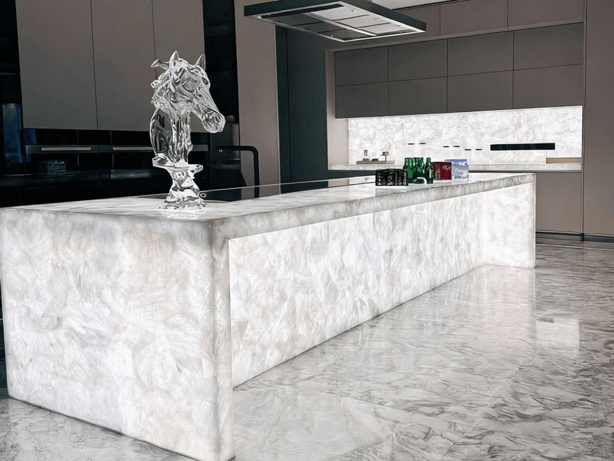 clear white crystal quartz countertops slabs